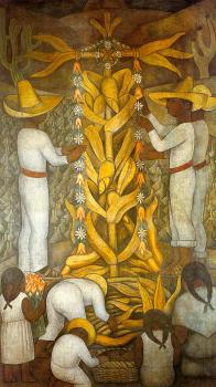 Diego Rivera : The Maize Festival ,La fiesta del maiz, from the cycle,Political Vision of the Mexican People